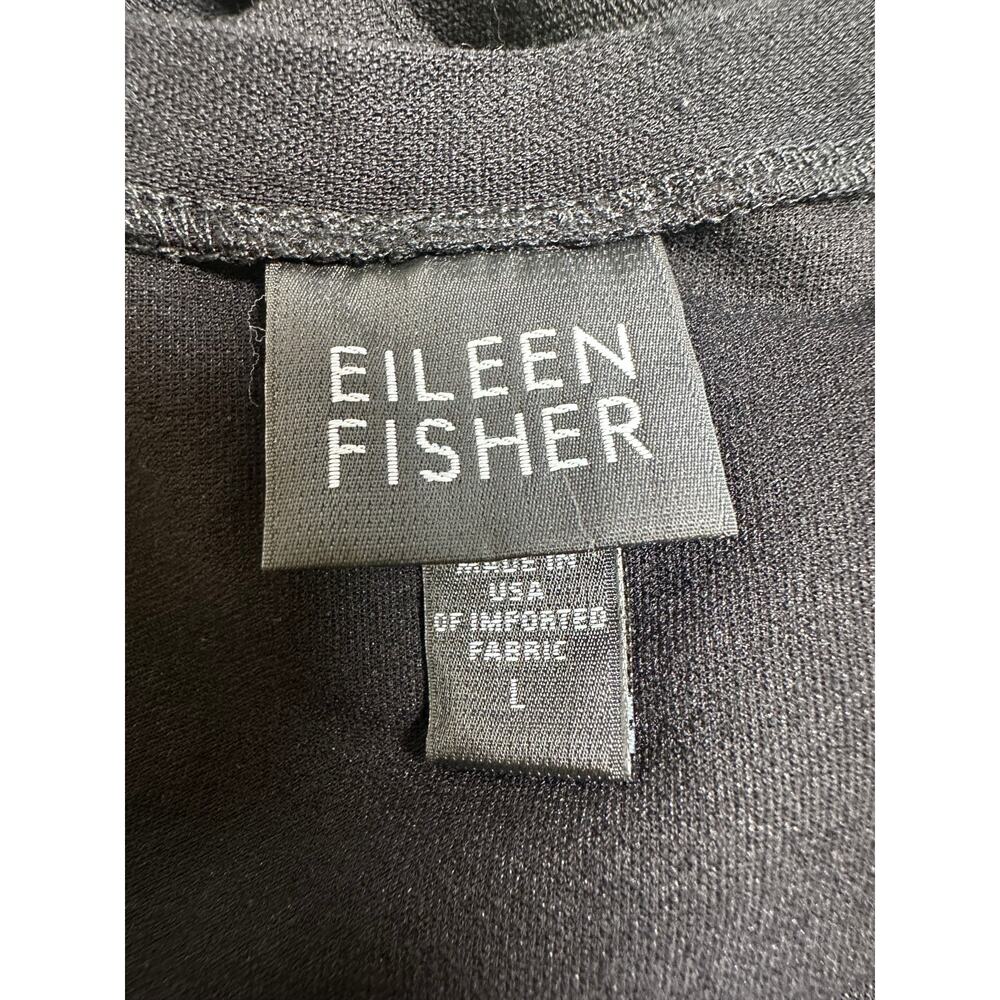 Eileen Fisher Black Sleeveless Stretch Jersey A-Line Midi Dress Women's L - Picture 7 of 10